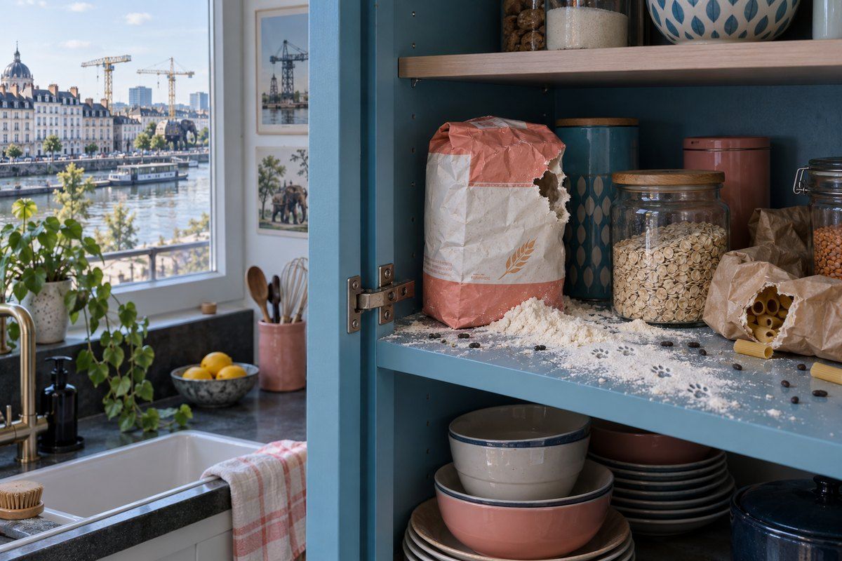 Contrôle sous les meubles d'une cuisine à Nantes